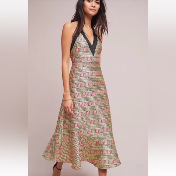 Cynthia Rowley Bonfire Brocade Prom Dress Euc Size - 6